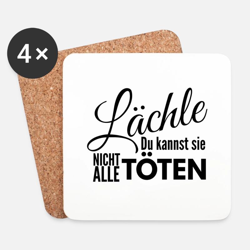 Lächle du kannst sie nicht alle töten - Untersetzer (4er-Set) - Weiß