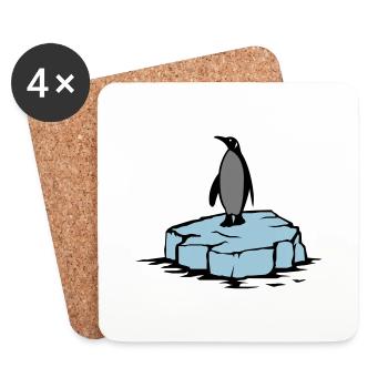 pingouin - Dessous de verre (lot de 4) - blanc - Devant