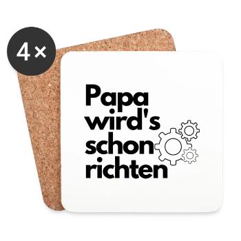 papa wirds schon richten - Untersetzer (4er-Set) - Weiß - Vorne
