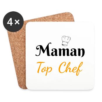 Mom Top Chef - Coasters (set of 4) - white - Front