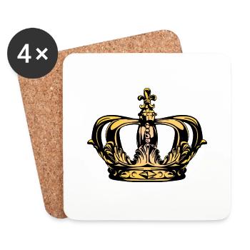 Couronne - Dessous de verre (lot de 4) - blanc - Devant