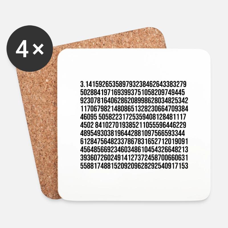 Kreiszahl Pi Ludolphsche Zahl Mathematik - Untersetzer (4er-Set) - Weiß