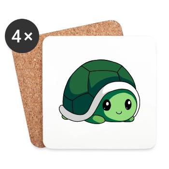 littel cute bébé Turtle - Dessous de verre (lot de 4) - blanc - Devant