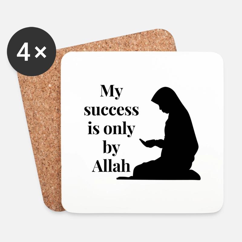 My success is only by Allah/ Islam /Muslima - Untersetzer (4er-Set) - Weiß