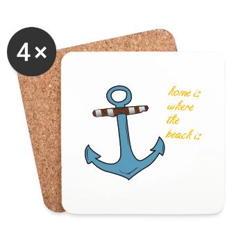 Anker Home is where the beach is - Dessous de verre (lot de 4) - blanc - Devant