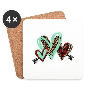CORAZON ANIMAL PRINT - Coasters (set of 4) - white - Front
