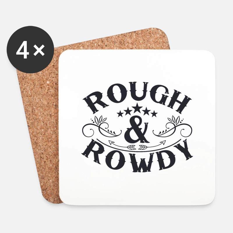 Rough Rowdy - Untersetzer (4er-Set) - Weiß