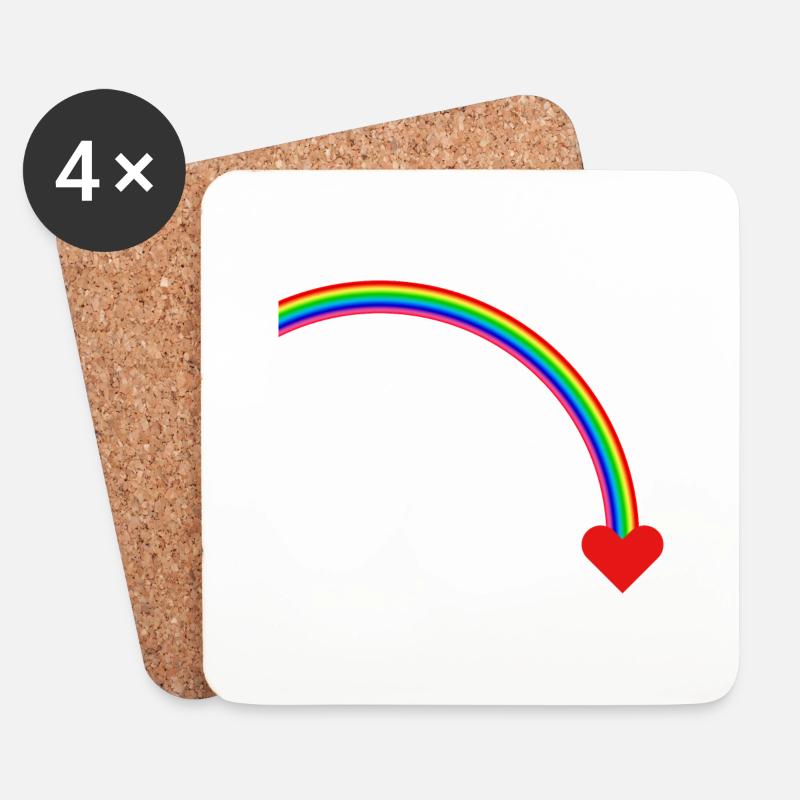 Regenbogen - Untersetzer (4er-Set) - Weiß