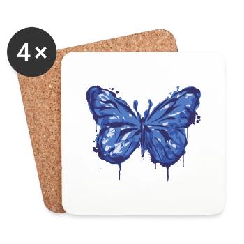 Butterfly Ink Animal Art Cool Design - Coasters (set of 4) - white - Front