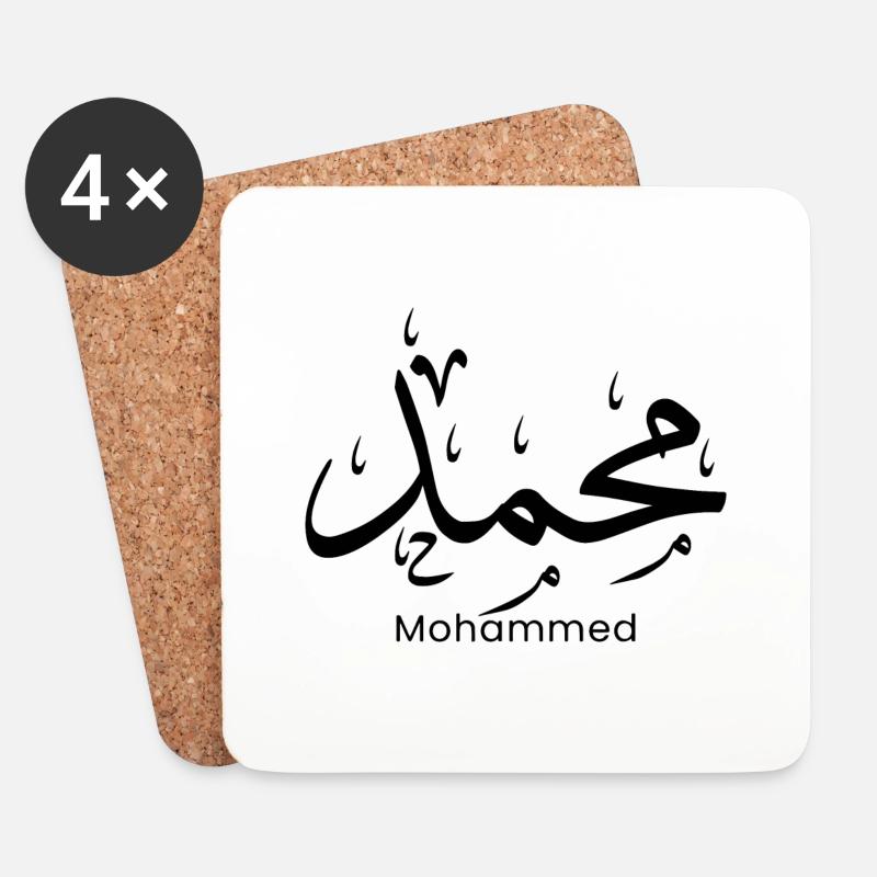 Mohammed - Untersetzer (4er-Set) - Weiß