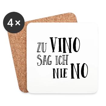 Zu Vino sag ich nie No - Untersetzer (4er-Set) - Weiß - Vorne