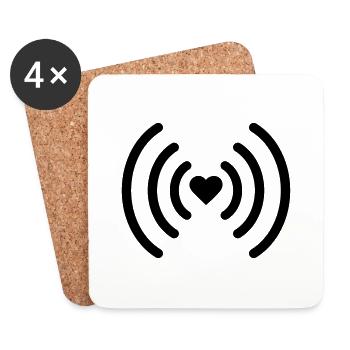 heart - Coasters (set of 4) - white - Front