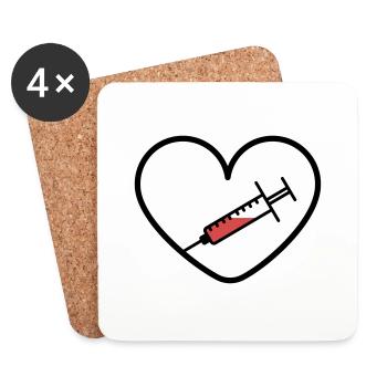 Vaccine Virus Covid Heart Advocate Design - Coasters (set of 4) - white - Front