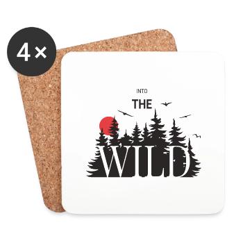 Into the Wild, Wandern, Natur & Wildnis - Untersetzer (4er-Set) - Weiß - Vorne