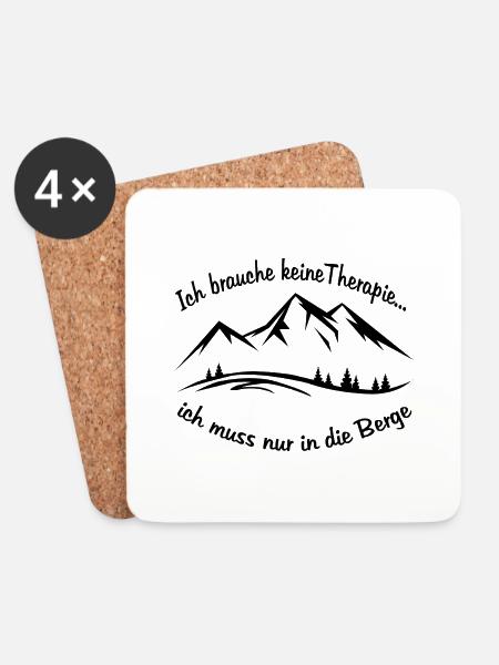 Ich brauche keine Therapie...muss nur in die Berge - Untersetzer (4er-Set) - Weiß