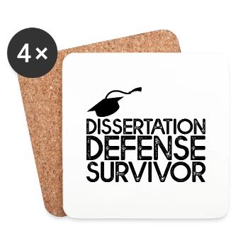 Dissertation Defense Survivor 3 - Coasters (set of 4) - white - Front