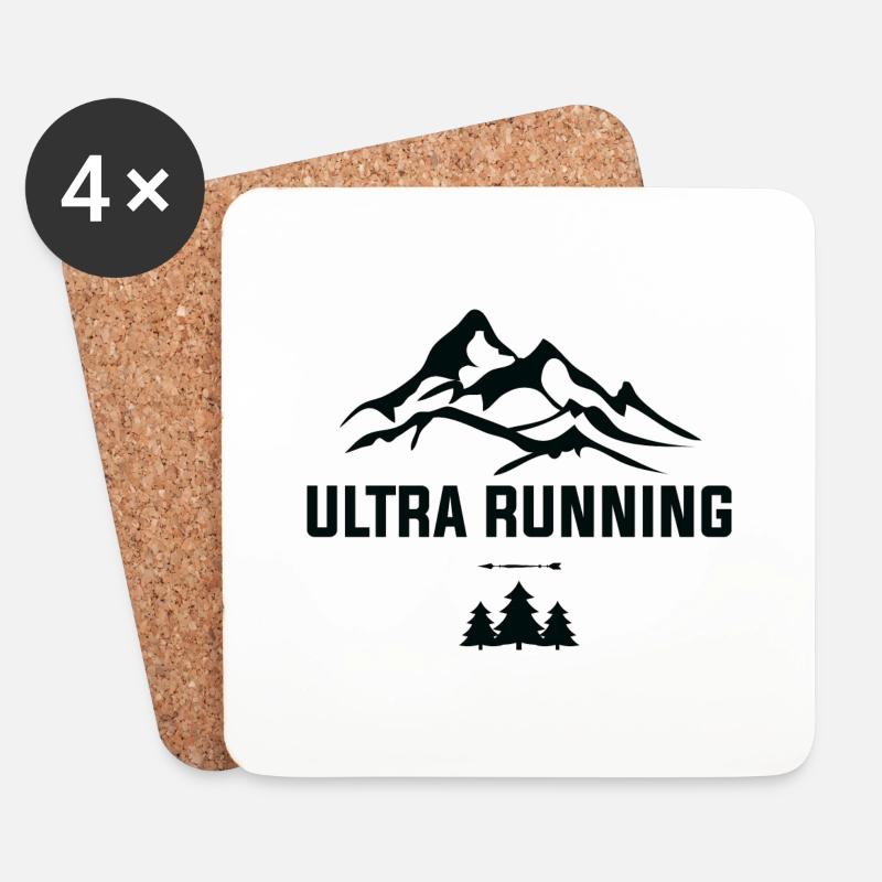 Ultra Running Trailrun Trailrunner Marathon - Untersetzer (4er-Set) - Weiß