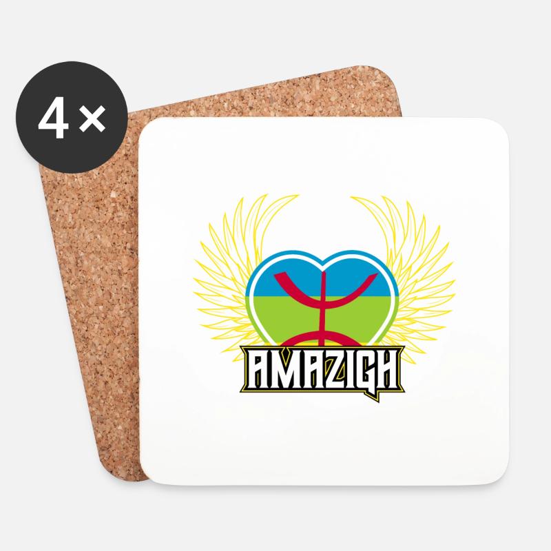 Amazigh - Untersetzer (4er-Set) - Weiß
