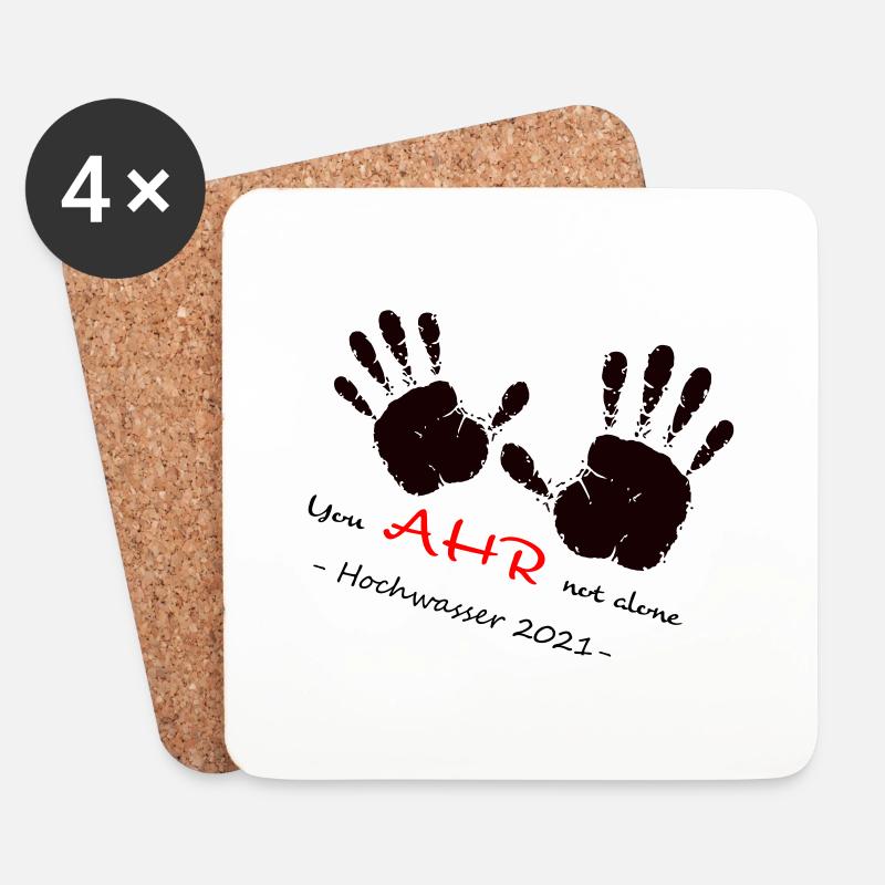 We AHR together | Ahrtal Hochwasser SolidAHRität - Untersetzer (4er-Set) - Weiß