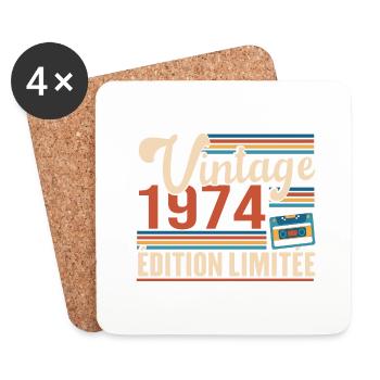 Vintage 1974 Edition Limitée - Dessous de verre (lot de 4) - blanc - Devant