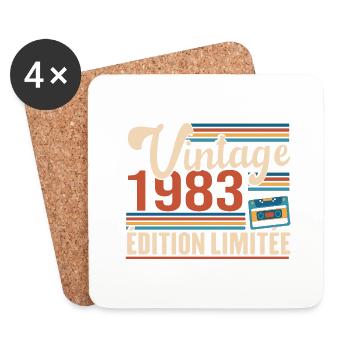 Vintage 1983 Edition Limitée - Dessous de verre (lot de 4) - blanc - Devant