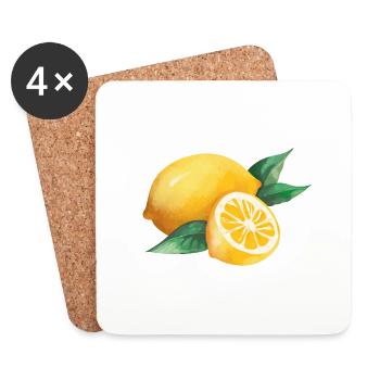 Zitrone Aquarell Italien Limone - Untersetzer (4er-Set) - Weiß - Vorne