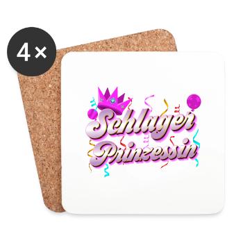 Schlager Prinzessin Schlagerfan Krone - Untersetzer (4er-Set) - Weiß - Vorne