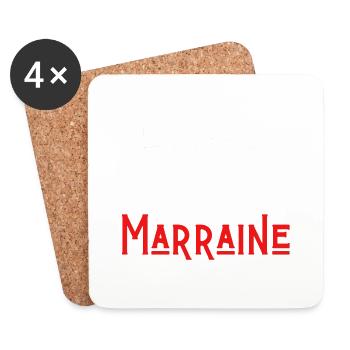laisse-moi passer je suis marraine - Dessous de verre (lot de 4) - blanc - Devant