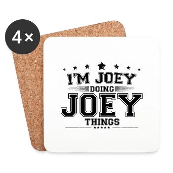 Je suis Joey en train de faire des choses Joey - Dessous de verre (lot de 4) - blanc - Devant