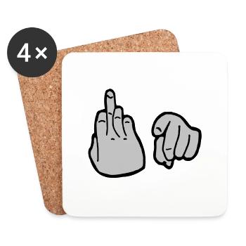 Fuck You - Dessous de verre (lot de 4) - blanc - Devant