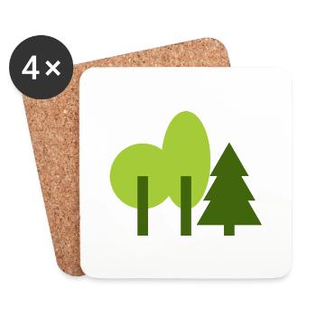 Bäume Wald Park - Untersetzer (4er-Set) - Weiß - Vorne