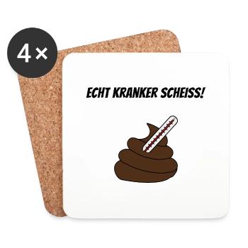 Kranker Scheiss - Untersetzer (4er-Set) - Weiß - Vorne