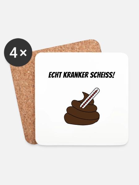 Kranker Scheiss - Untersetzer (4er-Set) - Weiß