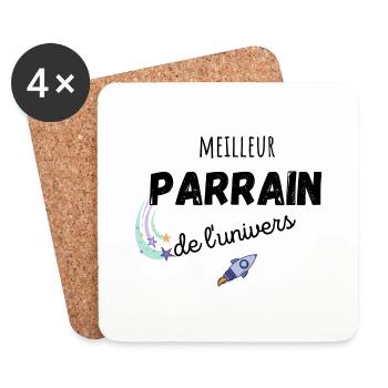 meilleur parrain de l'univers cadeau parrain - Dessous de verre (lot de 4) - blanc - Devant