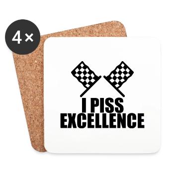 I Piss Excellence 2 - Untersetzer (4er-Set) - Weiß - Vorne