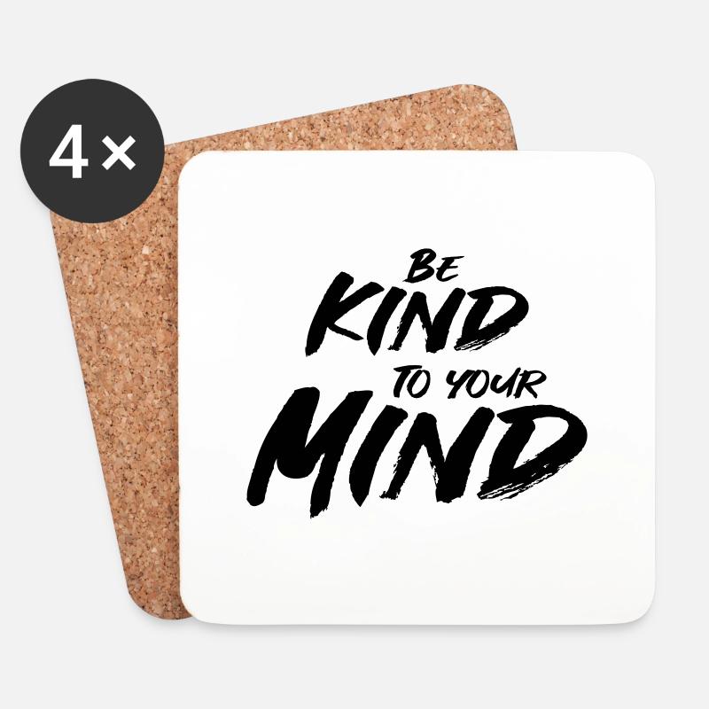 Be kind to your mind - Untersetzer (4er-Set) - Weiß