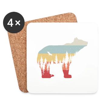 Ours - Dessous de verre (lot de 4) - blanc - Devant
