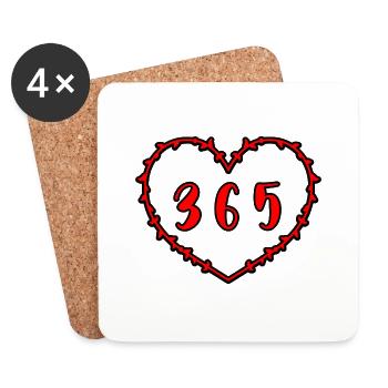 AMOUR LOVE 365 Days a Year - Coasters (set of 4) - white - Front