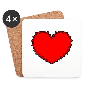TOTALE LIEBE - Untersetzer (4er-Set) - Weiß - Vorne