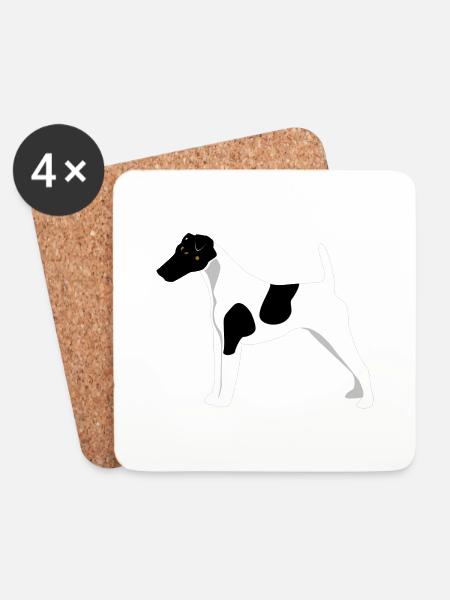 Fox Terrier Glattes Haar - Untersetzer (4er-Set) - Weiß