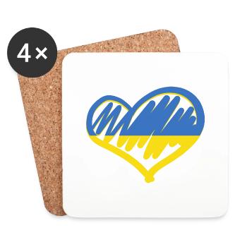 Love Ukraine Flag Wholeheartedly With Ukrainians - Coasters (set of 4) - white - Front