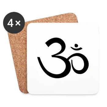 symbol ohm Yoga om - Coasters (set of 4) - white - Front