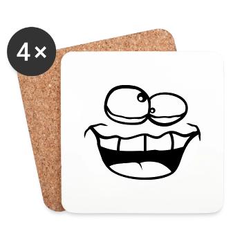 Grimace Strabisme Fou - Dessous de verre (lot de 4) - blanc - Devant