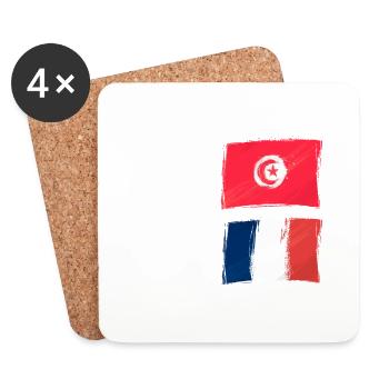 Moitié Français / Moitié tunisien - Dessous de verre (lot de 4) - blanc - Devant