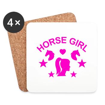 Cheval - Dessous de verre (lot de 4) - blanc - Devant