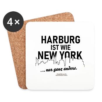 Harburg ist wie New York - Untersetzer (4er-Set) - Weiß - Vorne