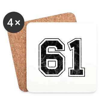 Numéro 61 - Dessous de verre (lot de 4) - blanc - Devant