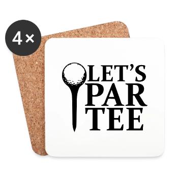 Golf Let's Par Tee lustig Golfspruch Golfer - Untersetzer (4er-Set) - Weiß - Vorne