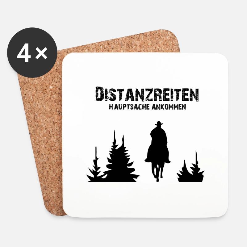 Distanzreiten - Untersetzer (4er-Set) - Weiß