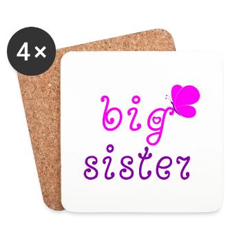 Große Schwester - Untersetzer (4er-Set) - Weiß - Vorne